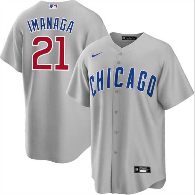 Men%27s Chicago Cubs #21 Shota Imanaga Gray Cool Base Stitched Baseball Jersey Dzhi->chicago cubs->MLB Jersey